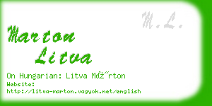 marton litva business card